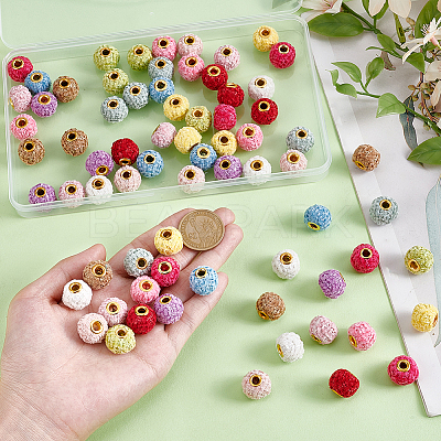 72Pcs 12 Colors Polyester European Beads OPDL-PH0001-08-1