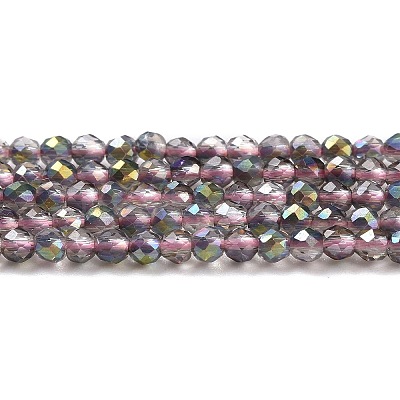 Transparent Electroplate Glass Beads Strands GLAA-H021-01A-HP02-1