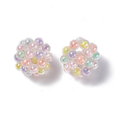 Handmade Transparent Plastic Woven Beads KY-P015-03-1