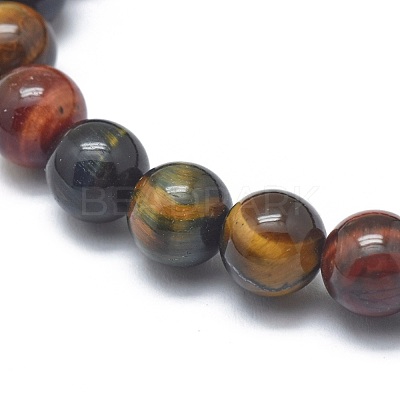 Natural Tiger Eye Bead Stretch Bracelets BJEW-K212-A-005-1