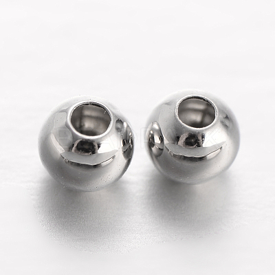 Round Brass Spacer Beads KK-L129-37P-1