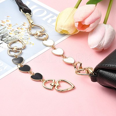 Alloy Enamel Heart Link Bag Chain FIND-YW00003-01-1