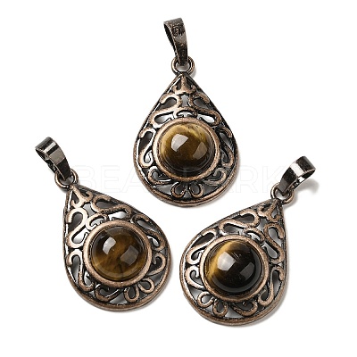 Natural Tiger Eye Pendants G-H065-02R-07-1