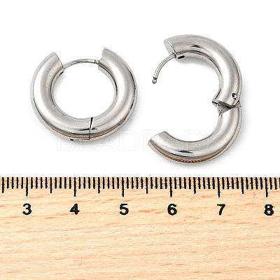 Tarnish Resistant 202 Stainless Steel Huggie Hoop Earrings LS-EJEW-O087-08H-P-1