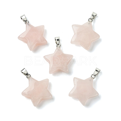 Natural Rose Quartz Pendants GG-K002-10T-1