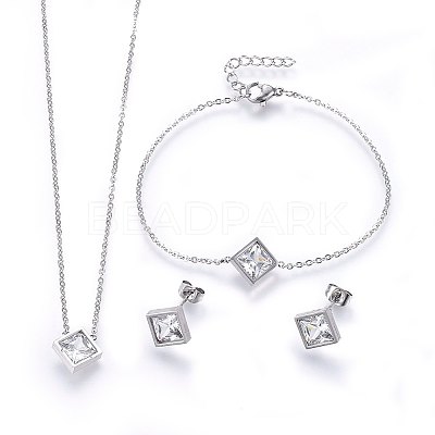 304 Stainless Steel Jewelry Sets X-SJEW-H137-25P-1