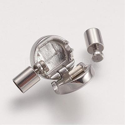 Tarnish Resistant 304 Stainless Steel European Clasps with Cord Ends STAS-F083-B-11P-1