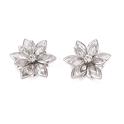 Acrylic Rhinestone Flower Flat Back Cabochons RSB027-06-1