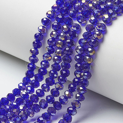 Electroplate Transparent Glass Beads Strands EGLA-A034-T2mm-H05-1