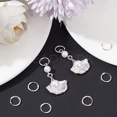 4 Pairs 925 Sterling Silver Huggie Hoop Earring Findings STER-BBC0005-36S-1