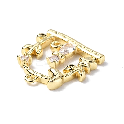 Brass Micro Pave Cubic Zirconia Pendants KK-F846-02C-G-1