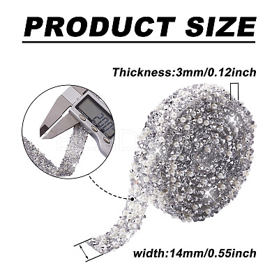Hotfix Rhinestone Ribbon YS-TAC0001-07-1