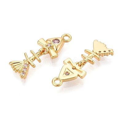 Brass Micro Pave Cubic Zirconia Pendants KK-N263-80G-1