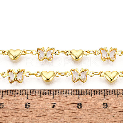 Brass Glass Link Chains CHC-T018-15C-G-1