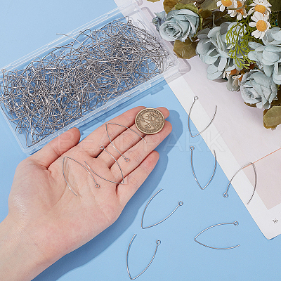 200Pcs 304 Stainless Steel Earring Hooks STAS-UN0058-49-1