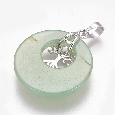 Natural Green Aventurine Pendants G-F573-C17-1