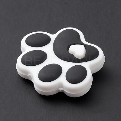 Dog Paw Print Food Grade Eco-Friendly Silicone Beads SIL-K002-01B-1