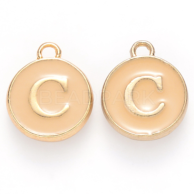 Golden Plated Alloy Enamel Charms X-ENAM-S118-06C-1