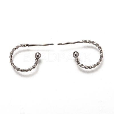 Non-Tarnish 304 Stainless Steel Stud Earring Findings X-STAS-L252-001P-1