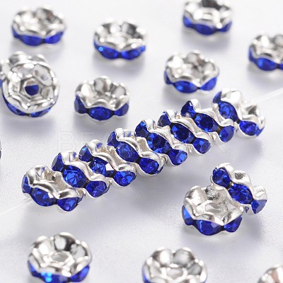 Brass Grade A Rhinestone Spacer Beads RSB028NF-15-1