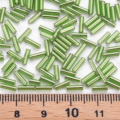 Plated Glass Bugle Beads SEED-S046-01B-49A-1
