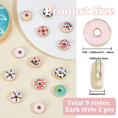 18Pcs 9 Colors Handmade Porcelain Enamel Beads PORC-PA0001-60-1