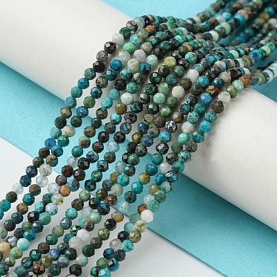 Natural Chrysocolla Beads Strands G-Z034-A03-01-1