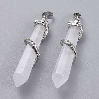 Natural Quartz Crystal Big Pointed Pendants G-F696-B15-1