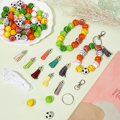 DIY Sports Ball Keychain Making Kit DIY-SP0001-48-1