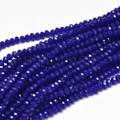 Faceted Rondelle Glass Beads Strands X-GLAA-I033-3mm-01-1
