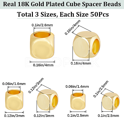 150Pcs 3 Style Brass Beads KK-CN0002-71G-1