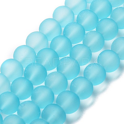 Baking Paint Transparent Glass Bead Strands X-GLAA-S031-10mm-21-1