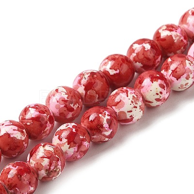 Synthetic Turquoise Dyed Camouflage Beads Strands X-G-E594-24L-A-1