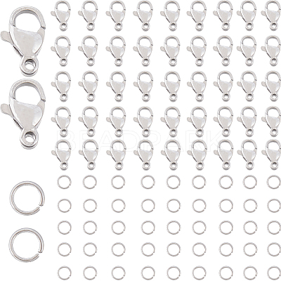 100Pcs 304 Stainless Steel Lobster Claw Clasps STAS-SC0007-10-1