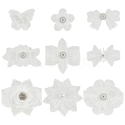 18Pcs 9 Style Lace Embroidery Costume Accessories DIY-AR0002-36-1