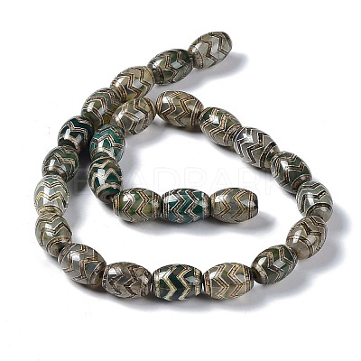 Tibetan Style dZi Beads Strands TDZI-E005-01C-1