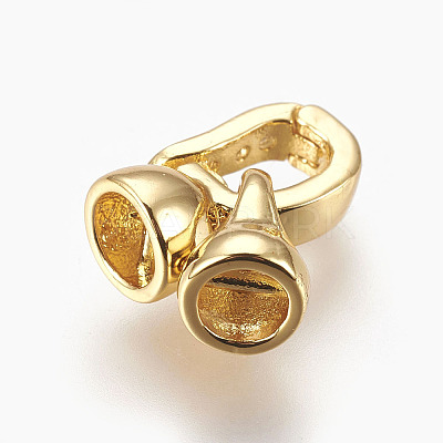 Brass Micro Pave Cubic Zirconia Fold Over Clasps KK-P164-05G-1