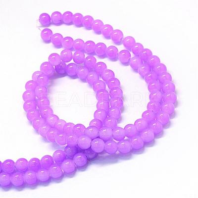 Baking Paint Imitation Jade Glass Round Bead Strands DGLA-Q021-10mm-44-1