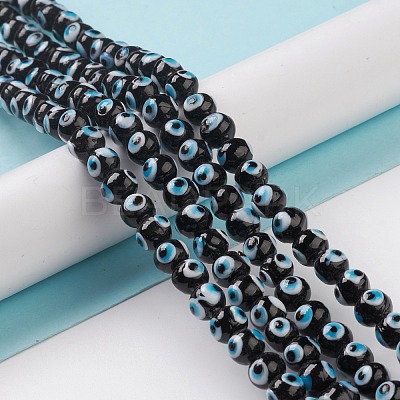 Handmade Evil Eye Lampwork Bead Strands LAMP-M015-02D-1