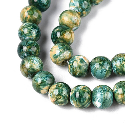 Baking Paint Glass Beads Strands DGLA-N016-6mm-07-1