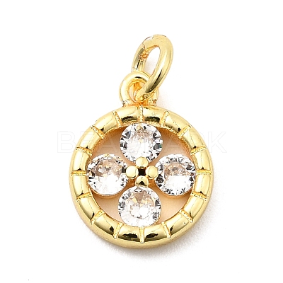 Brass Micro Pave Cubic Zirconia Charms KK-C139-21G-1