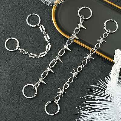 6Pcs 3 Styles Hip-hop Style Stainless Steel Shoe Chains FIND-CJ0003-91-1