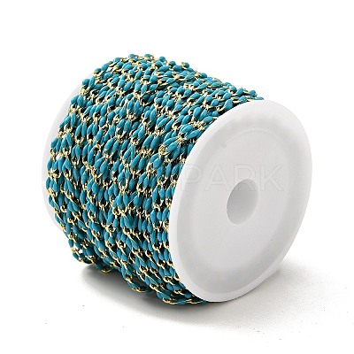 Brass Enamel Curb Chains CHC-C003-13G-06-1