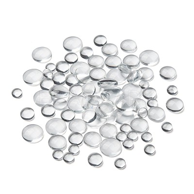 80Pcs 4 Size Transparent Glass Cabochons GGLA-ZZ0001-03-1