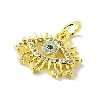 Golden Brass Micro Pave Cubic Zirconia Pendants KK-L209-039G-03-1