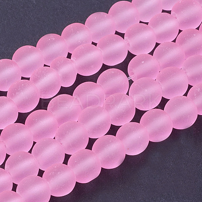 Baking Paint Transparent Glass Bead Strands GLAA-S031-6mm-20-1