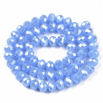 Electroplate Glass Beads Strands X-EGLA-A034-J8mm-A02-1