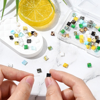 80Pcs 10 Styles 2-Hole Glass Seed Beads SEED-YW0002-94-1