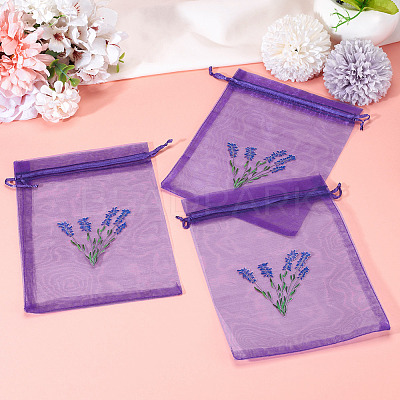 20Pcs Polyester Mesh Sachet Packing Drawstring Bgas ABAG-TA0002-20B-1