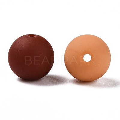 Rubberized Style Imitated Silicone Acrylic Beads MACR-T048-01A-04-1